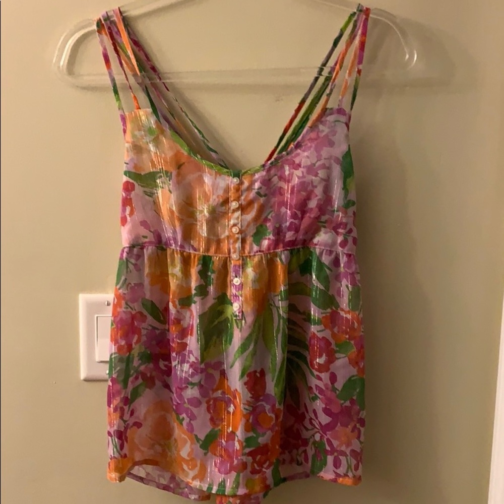 Sheer flower Aeropostale tank top